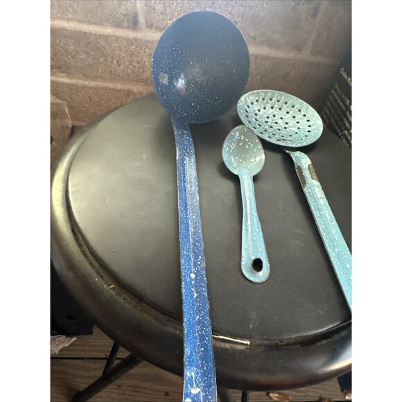 Antique Primitive Soup Food Ladle And Strainer Farm House Kitchen Decor Cooking - Picture 4 of 8